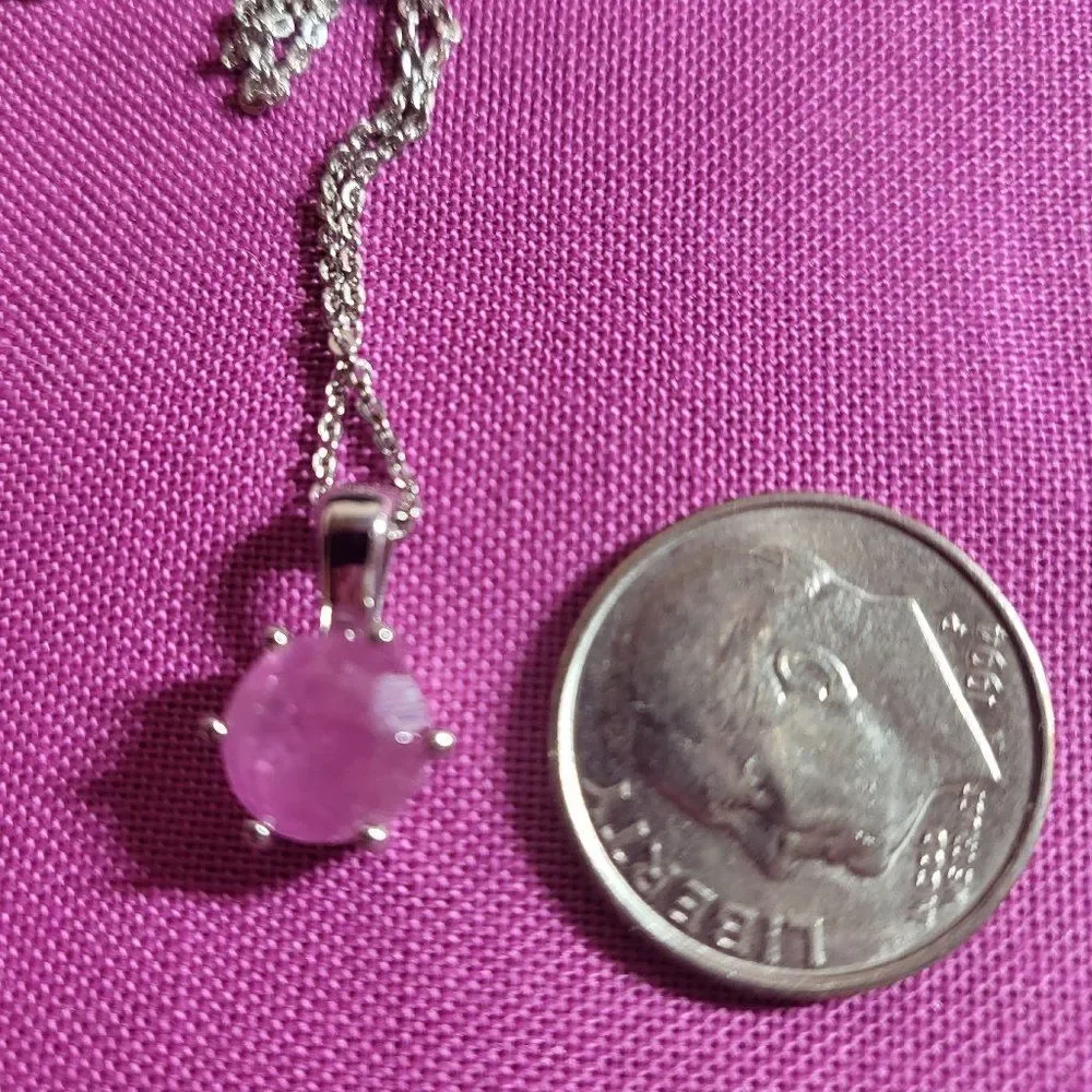 Ilakaka Hot Pink Sapphire Solitaire Pendant Necklace